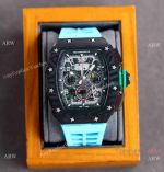 Richard Mille RM 11-03 Flyback Chronograph Watch Sky Blue Rubber Strap